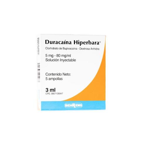 DURACAINA HIPERBARA BUPIVACAINA- DEXTROSA 5-80 MG/ML SOL INY 3 ML