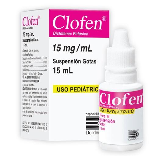 CLOFEN DICLOFENAC POTASICO SUSP GOTAS 15MG/ML X 15 ML (DIKLASON/ CATAFLAM)