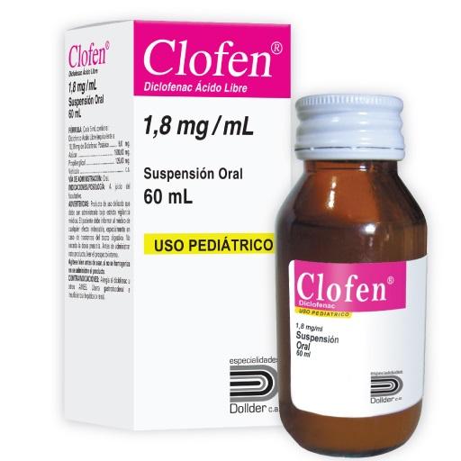 CLOFEN DICLOFENAC POTASICO SUSP 1.8 MG/ML X 60 ML (DIKLASON/ CATAFLAM)