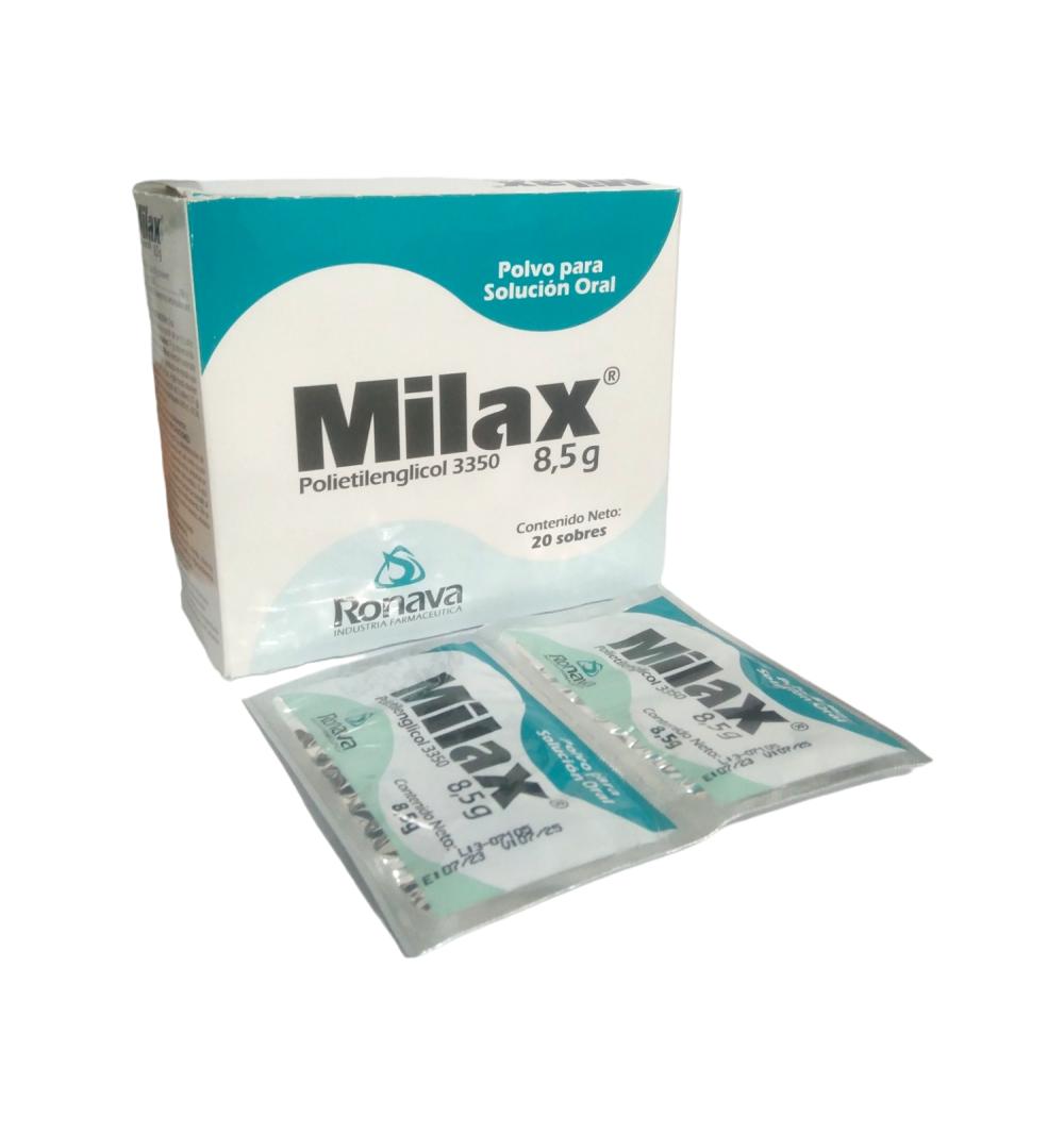 MILAX 8.5G POLIETILENGLICOL 3350 POLVO PARA SOLUCION ORAL X 1 SOBRE (EVALAX)