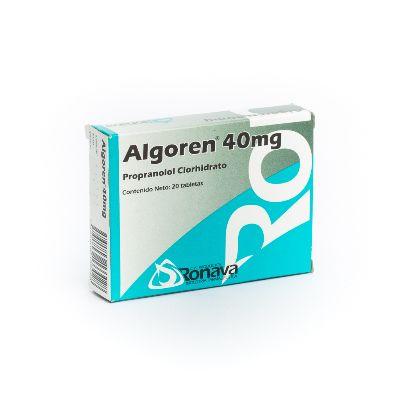 ALGOREN PROPRANOL CLORHIDRATO 40 MG 20 TAB 