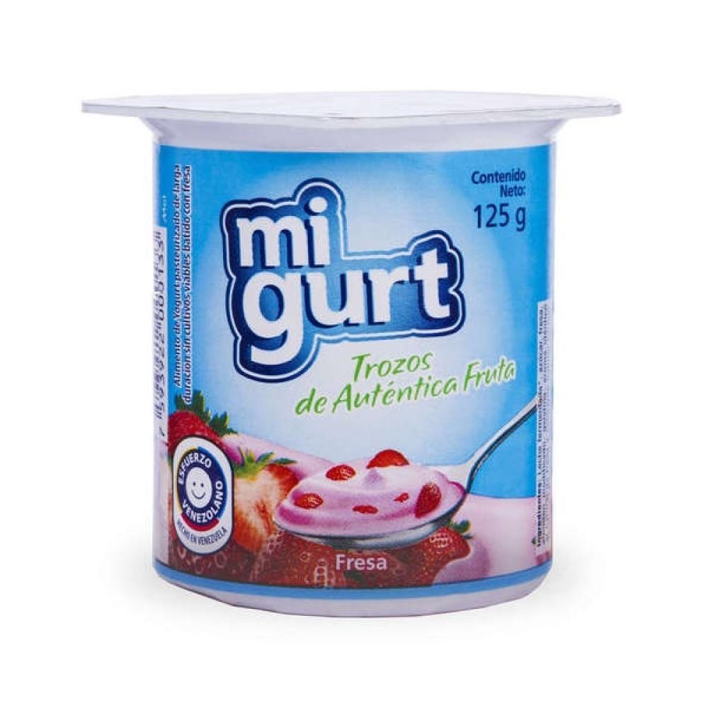 MIGURT YOGURT CON TROZOS DE FRESA 125G X 24 UNID