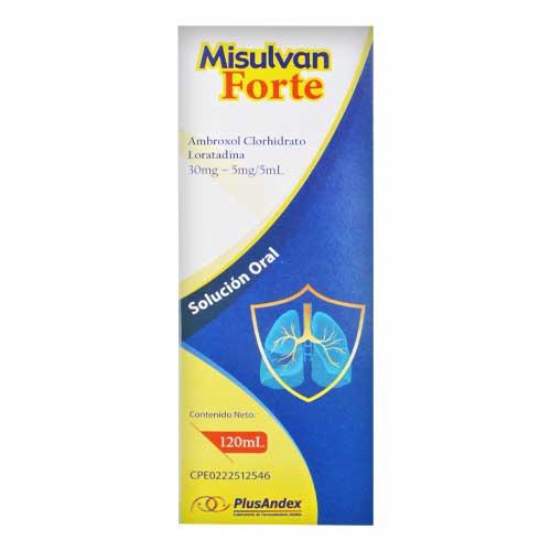 MISULVAN FORTE AMBROXOL LORATADINA 30MG/5ML X 120ML JBE ADUL (BROCANTOL/ BENFLUX/ FLENOX/ MUCORAMA)