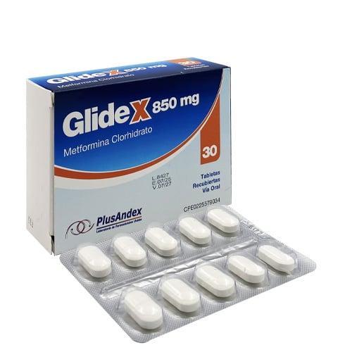 GLIDEX METFORMINA CLORHIDRATO 850 MG X 30 TAB (CANFIR/ GLUCOFAGE) PLUSANDEX