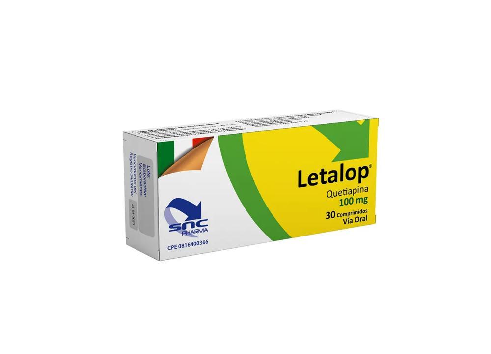 LETALOP QUETIAPINA 100 MG X 30 COMP (EDAGAN/ QUETIAZIC/ SEROQUEL/ SERONOVA)