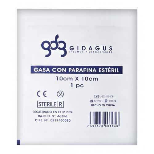 GASA PARAFINADA ESTERIL (10CM X 10CM) X 1 UNID (DERMA GRAN)
