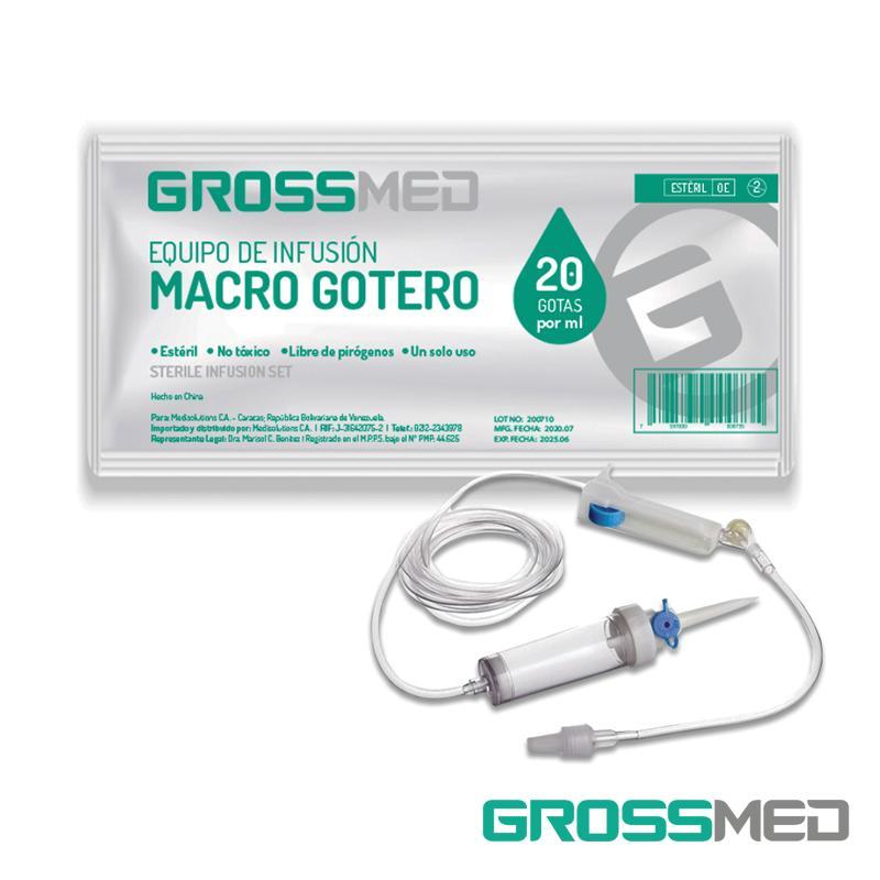 SET DE INFUSION MACROGOTERO 20 GOTAS X ML GROSSMED