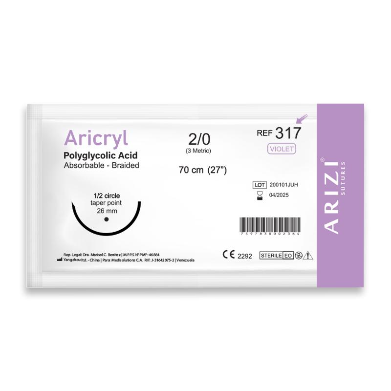 SUTURA VICRYL ARICRYL # 2-0  70 CM-27 CURVA