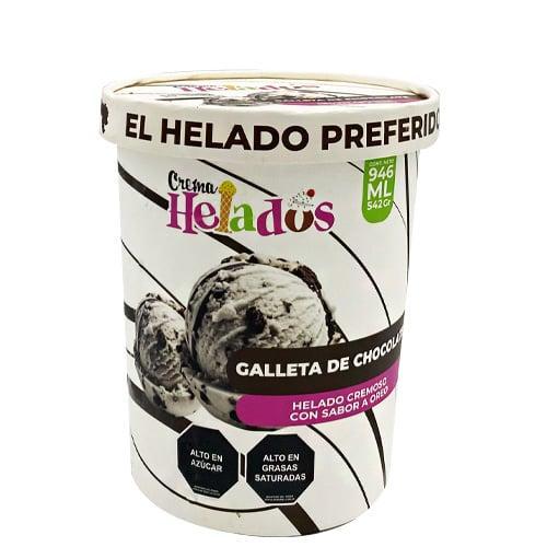 CREMA HELADOS GALLETA DE CHOCOLATE CON SABOR A OREO 1 LTS