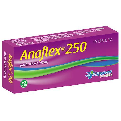 ANAFLEX NAPROXENO 250MG 10 TAB REC CAPSUVEN PHARMA