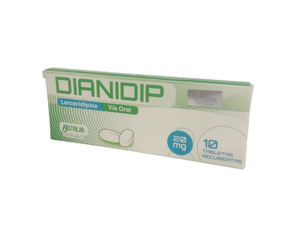 DIANIDIP LERCANIDIPINA 20 MG X 10 TAB REC DISTRILAB (LERCADIP/DIHIDROLIP/ZANIDIP)