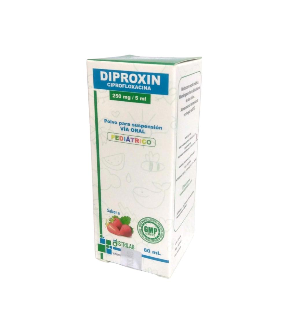 DIPROXIN CIPROFLOXACINA 250MG/5ML SUSP ORAL PED 60ML S/FRESA