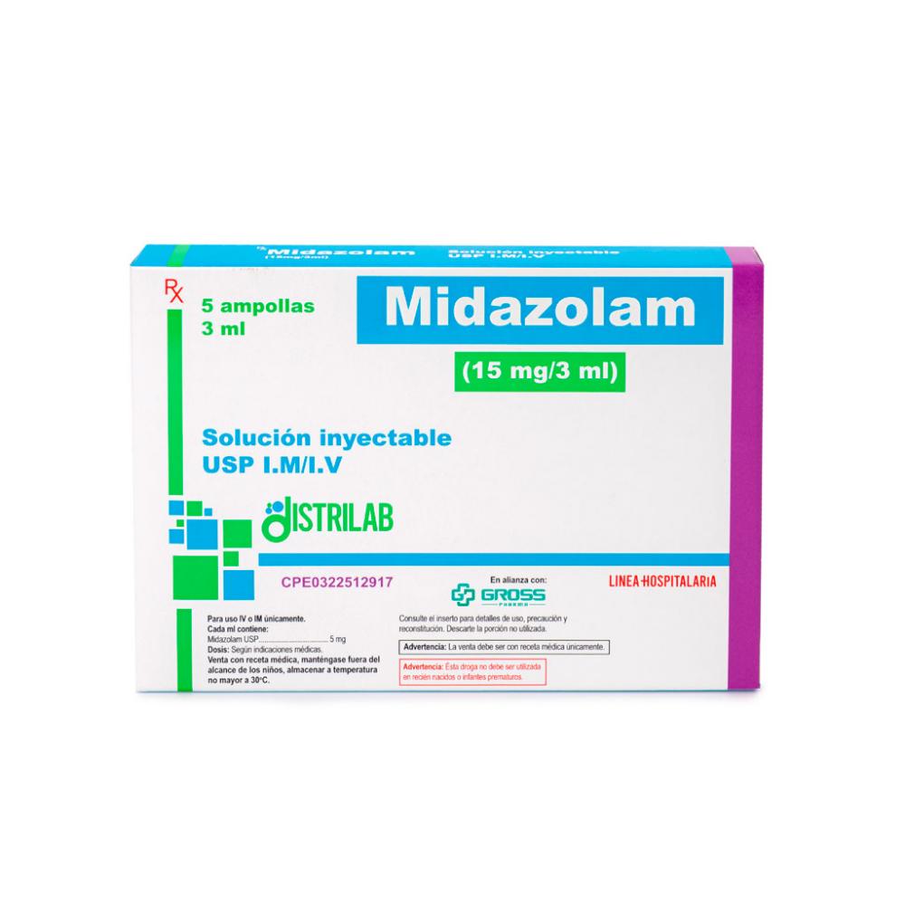 MIDAZOLAM 15MG/3ML SOL INY I.M/I.V 3ML