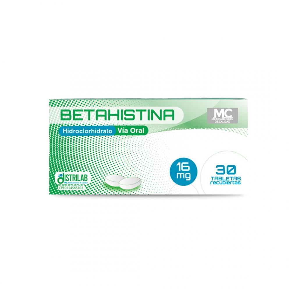 BETAHISTINA 16MG (MICROSER/ MENISTIN/ FYNDET) 30 TAB REC DISTRILAB
