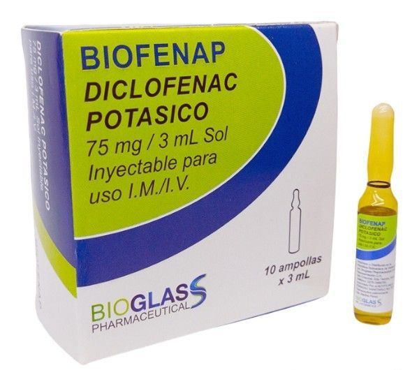 BIOFENAP DICLOFENAC POTASICO 75MG/3ML SOL INYEC I.M/I.V 