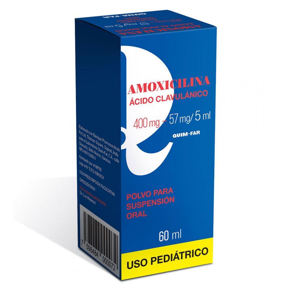AMOXICILINA-AC. CLAVULANICO 400MG-57MG/5ML POLVO P/SUSP 60ML QUIM-FAR (FULGRAM)