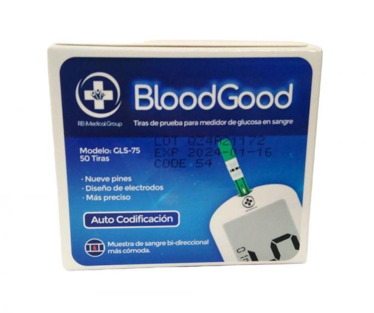 TIRAS REACTIVAS MEDIDOR DE GLUCOSA EN SANGRE MODELO GLS-75 CAJA X 50 UNID 