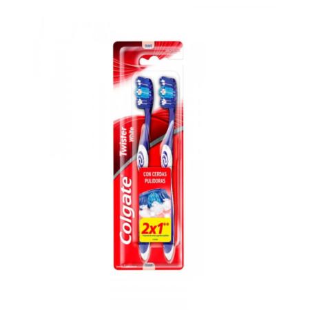 COLGATE CEPILLO DENTAL 2 X 1 TWISTER WHITE ADULTO 