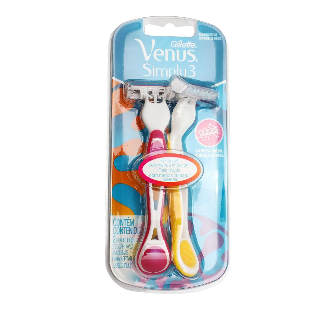 VENUS GILLETTE AFEITADORA DESEC 3 HOJILLAS X 2 UNID