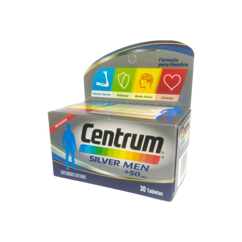 CENTRUM SILVER MEN + 50 AÑOS MULTIVITAMINICO Y MINERALES X 30 TAB