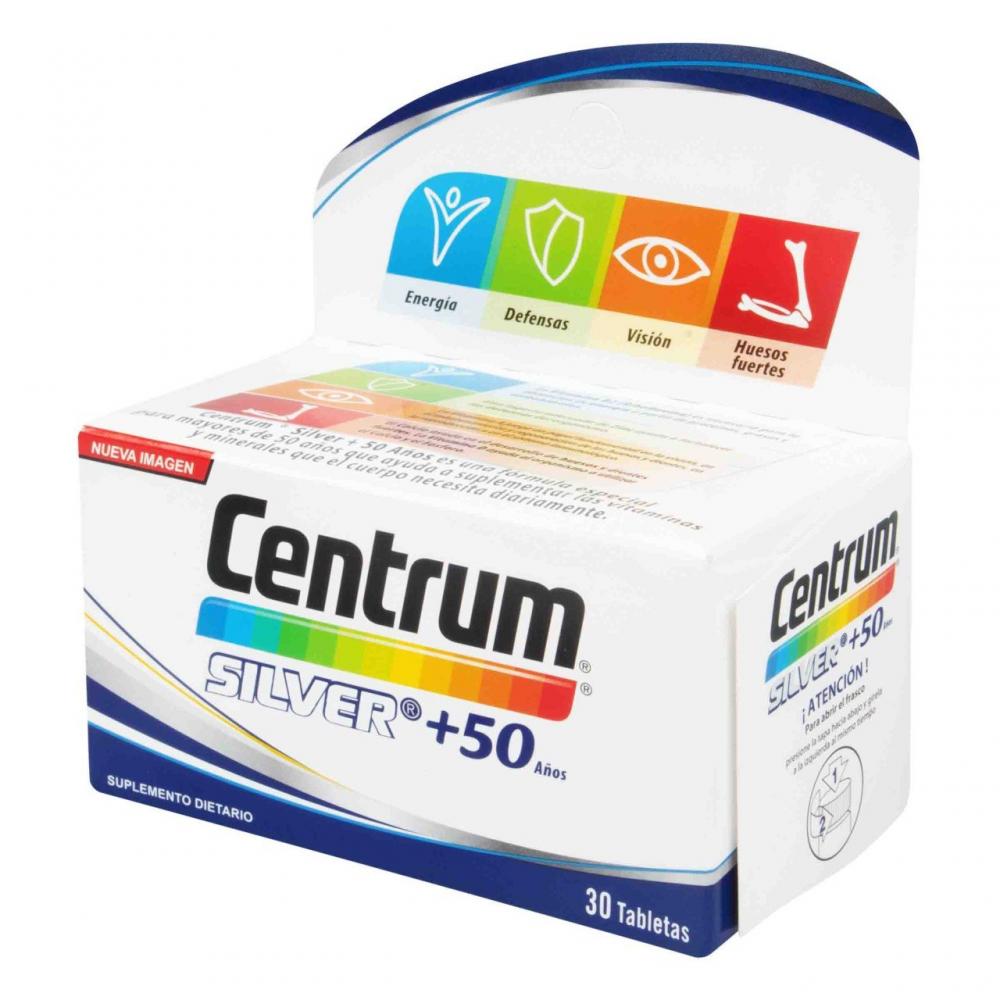 CENTRUM SILVER MULTIVITAMINICO Y MINERALES + 50 AÑOS X 30 TAB