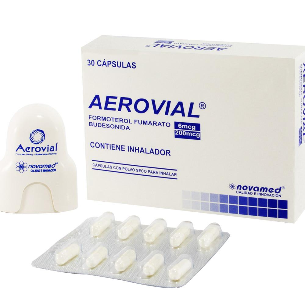 AEROVIAL BUDESONIDA FORMOTEROL 200 MCG-6MCG CON INHALADOR X 30 CAPSULAS