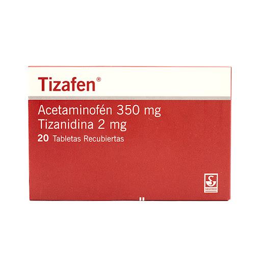 TIZAFEN ACETAMINOFEN TIZANIDINA 350MG/2 MG X 20 TAB REC