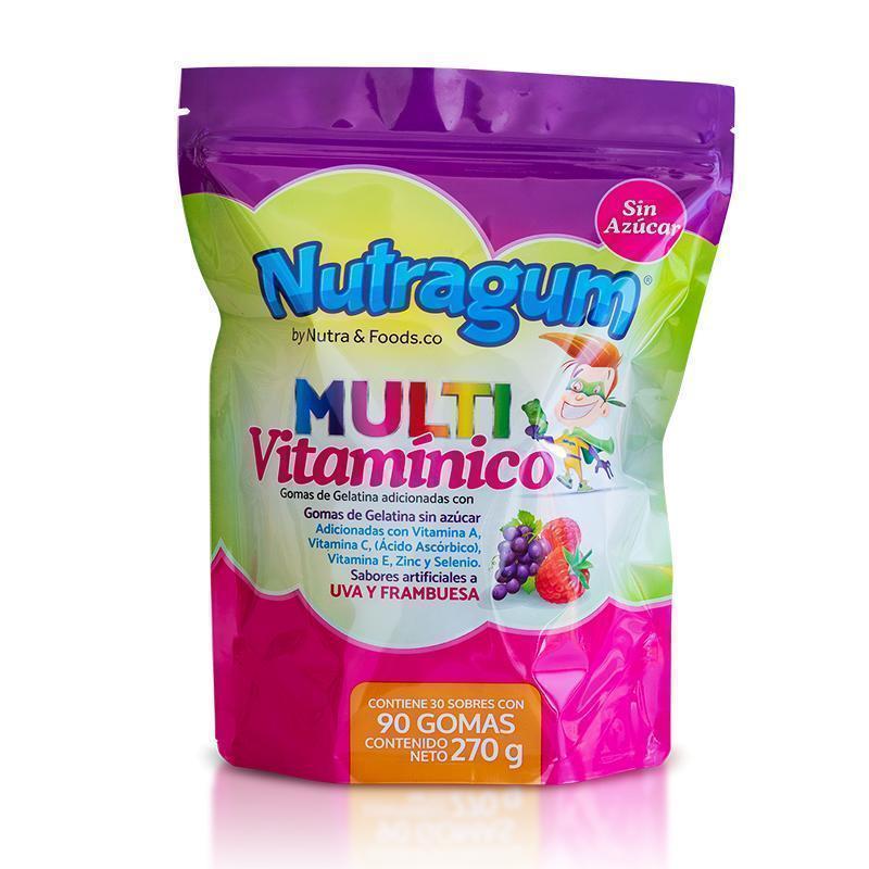 NUTRAGUM MULTIVITAMINICO (VITAMI A-C-E ZINC Y SELENIO) 270 G X 90 GOMAS S/AZUCAR 