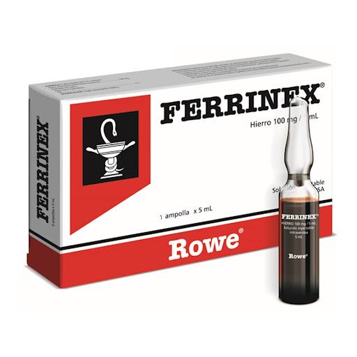 FERRINEX HIERRO 100 MG / 5 ML VIA INTRAVENOSA 1 AMP POR 5 ML