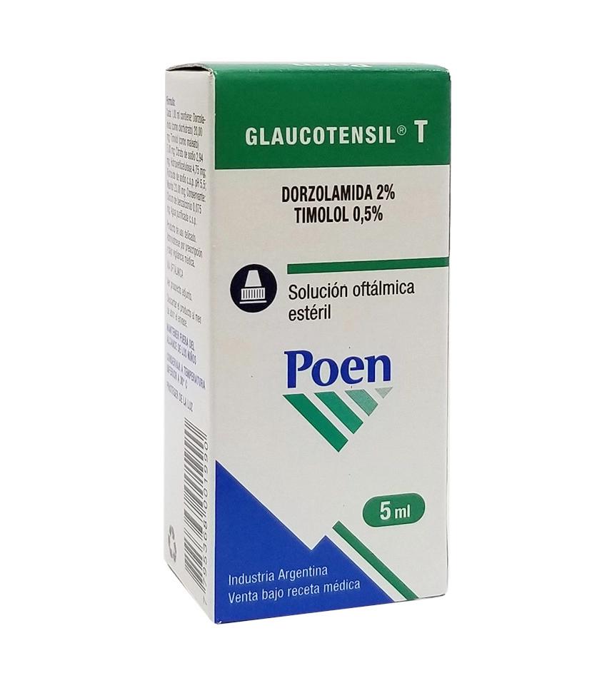 GLAUCOTENSIL T DORZOLAMIDA 2% -TIMOLOL 0.5% X 5ML SOL OFT (COFADOR/ DOBET)