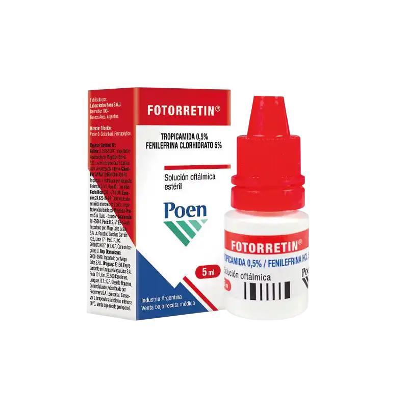 FOTORRETIN (TROPICAMIDA 0.5% FENILEFRINA HCI 5%) 5 ML