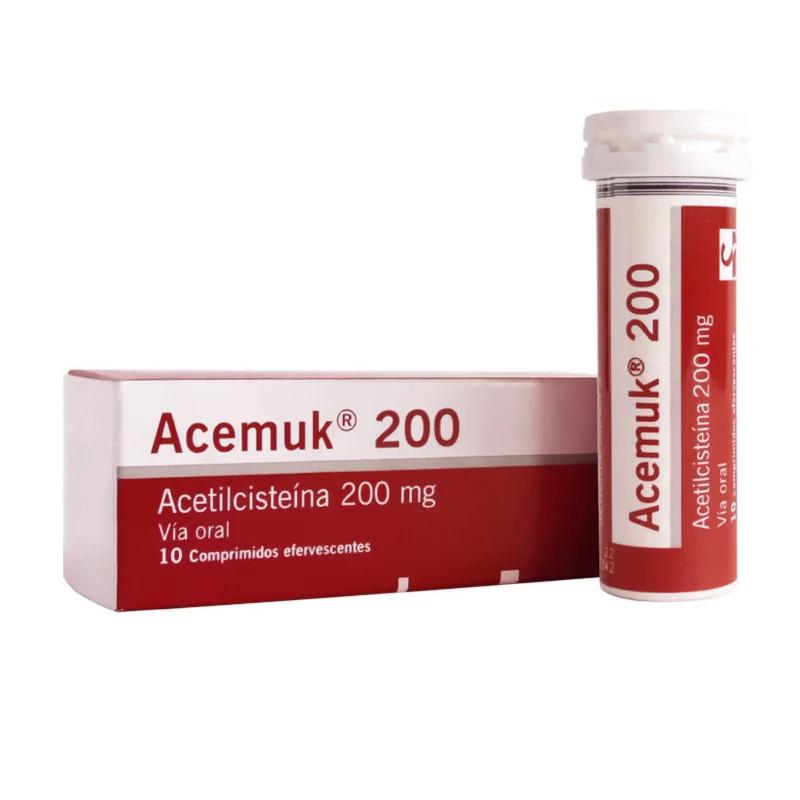 ACEMUK ACETILCISTEINA 200 MG X 10 COMP EFERV ZIFLUVIS 