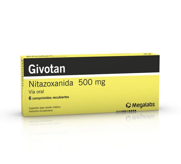 GIVOTAN NITAZOXANIDA 500MG X 6 TAB (CELECTAN/ NYTAXIN/ ZONTRICON)