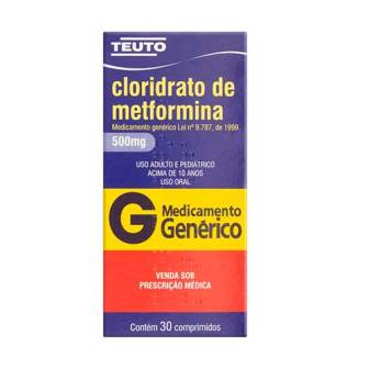 CLORIDRATO DE METFORMINA 500MG X 30TAB (CANFIR/ GLUCOFAGE)