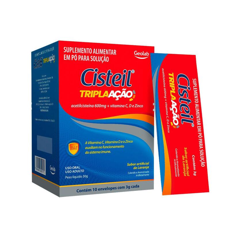 CISTEIL TRIPLE ACCION ACETILCISTEINA 600 MG VIT C + VIT D + ZINC X 10 SOBRES (FLUIMUCIL/ ZIFLUVIS)