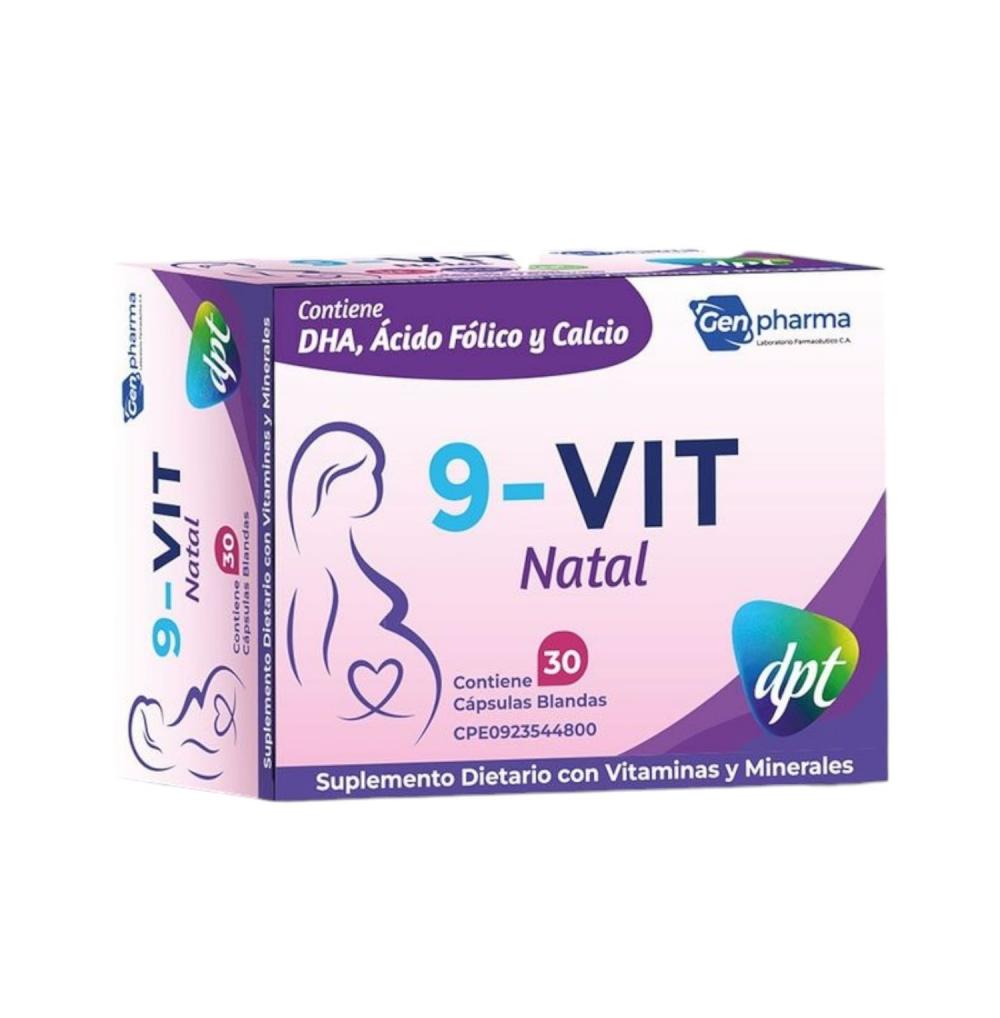 9-VIT NATAL DHA + ACIDO FOLICO + CALCIO X 30 CAP (MATERNAVIT/NATALVIT)