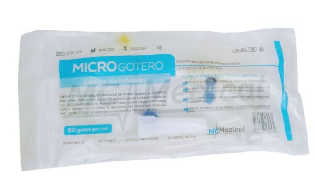 SET DE INFUSION MICROGOTERO EN Y 20 GOTAS 1 ML