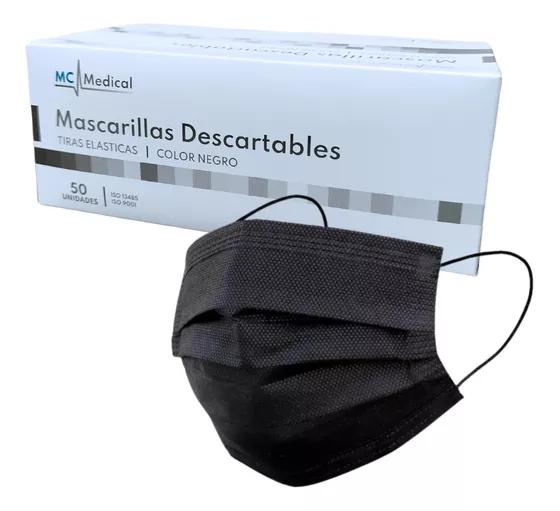 MASCARILLA QUIRURGICAS NEGRA X 50 UNID 