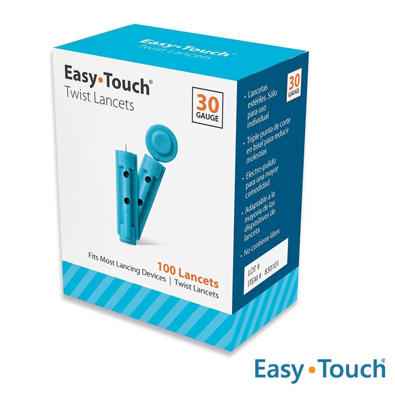 LANCETAS EXTRAIBLES 30G- CAJA 100 UNDS EASY TOUCH