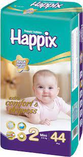 HAPPIX PAÑALES MINI S 3-6 KG X 44 PCS