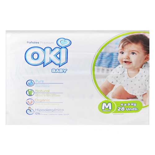 OKI PAÑALES PREMIUN 28 PZAS M 4-9 KG X 1X6