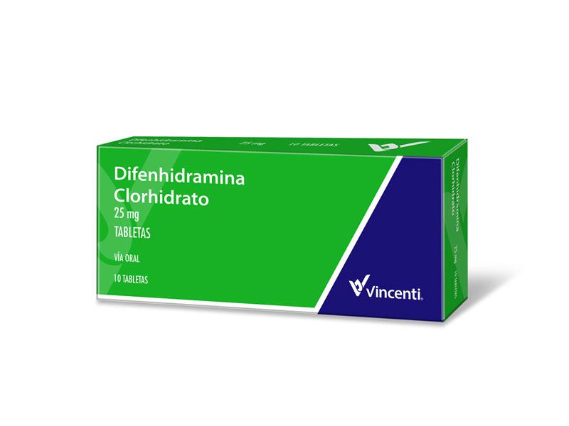 DIFENHIDRAMINA CLORHIDRATO 25MG X 10 TAB 