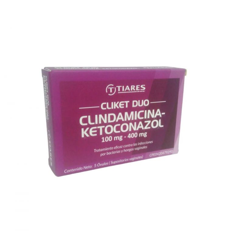 CLIKET DUO CLINDAMICINA KETOCONAZOL 100-400 MG X 5 OVULOS VAG