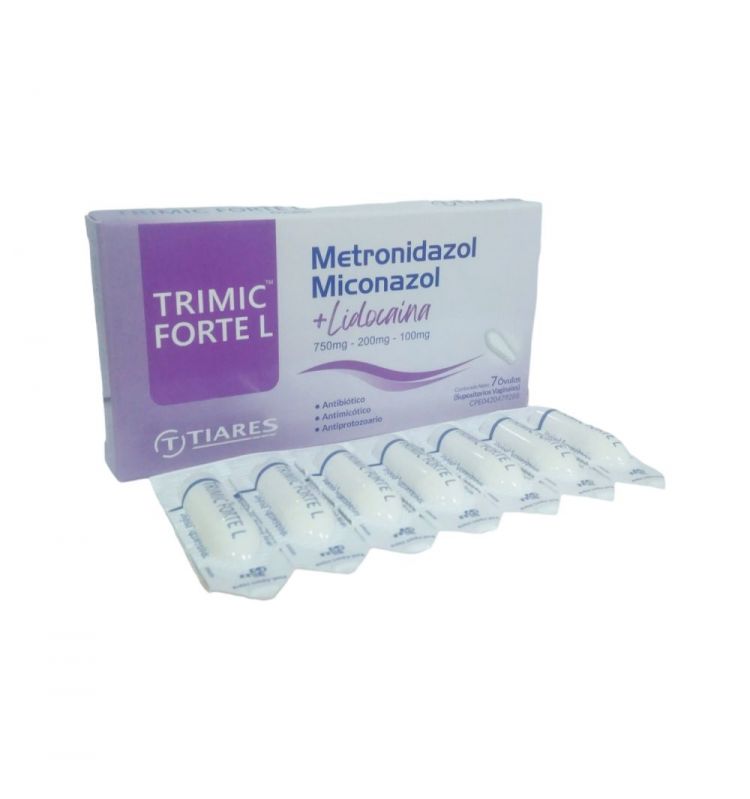 TRIMIC FORTE L (METRONI+MICONAZOL+LIDO) 750MG-200MG-100MG X 7 OVULOS SUP VAGINAL