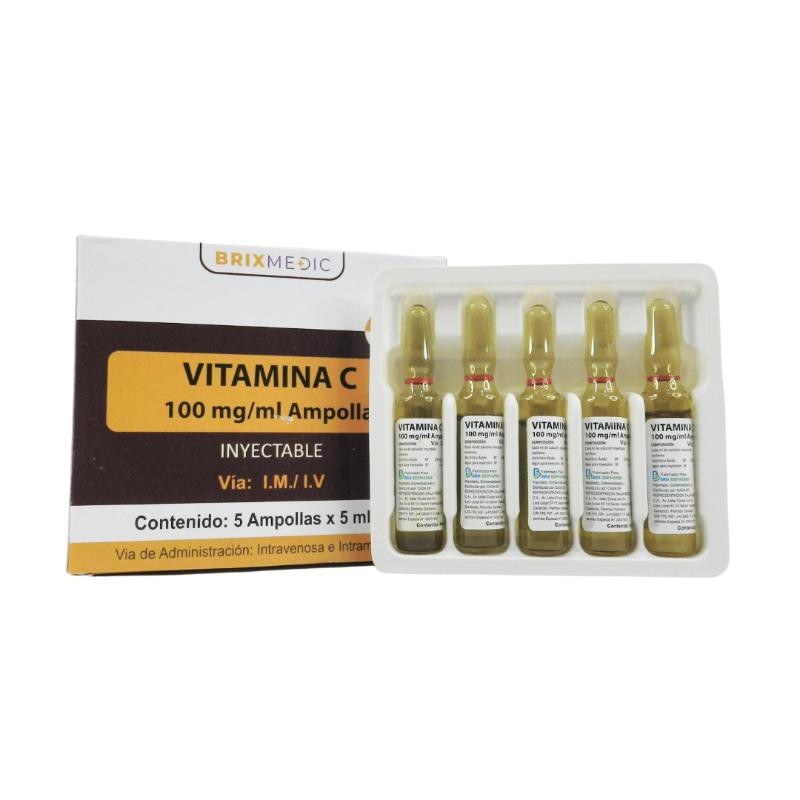 VITAMINA C ACIDO ASCORBICO 100 MG / 5 ML I.V/I.M AMP