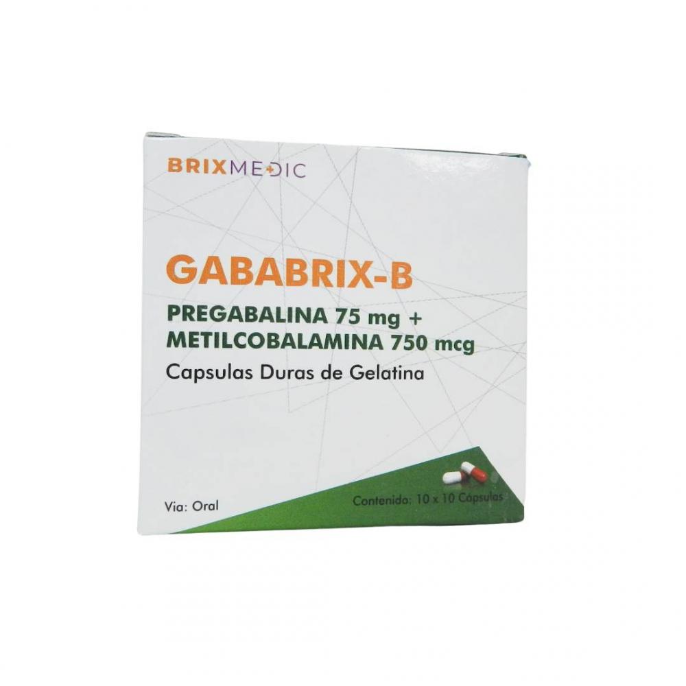 BLIST GABABRIX-B PREGABALINA 75MG+METILCOBALAMINA 750MCG X 10 CAP (LYRICA/ MARTESIA/ NEURIXA)