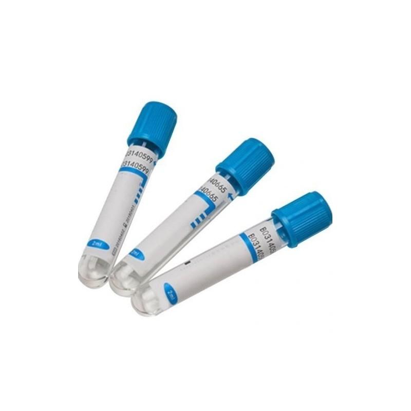 TUBO AL VACIO PARA EXTRACCION SANGRE TAPON AZUL 5 ML